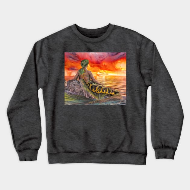 Mermaid Sunset Crewneck Sweatshirt by 2HivelysArt